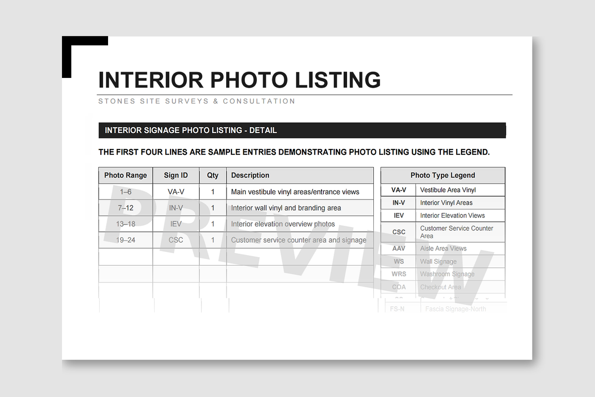 Photo Listing Guide